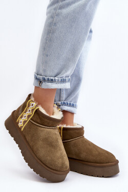 Kožené Semišové Sněhule Dámské Zelené Vebissat 41