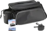 Compass Bike Cyklotaška na zadní nosič černá / Cyklobrašna / 10 l / 3 kapsy / reflexní prvky (12031)