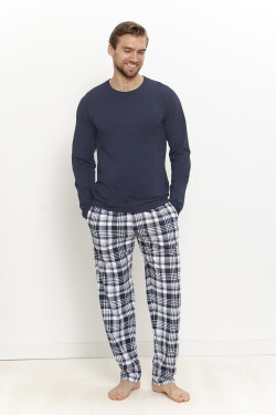 Pyžamo Taro 3664 Dante, dlouhé rukávy, velikosti M–2XL, Z26 tmavě modrá XXL