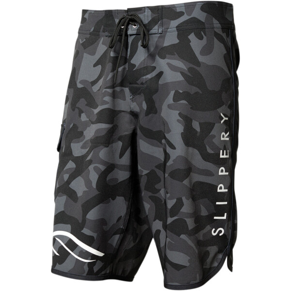 Slippery USA Pánské plavky - SLIPPERY BOARD SHORTS černá camo kalhoty velikosti: 36
