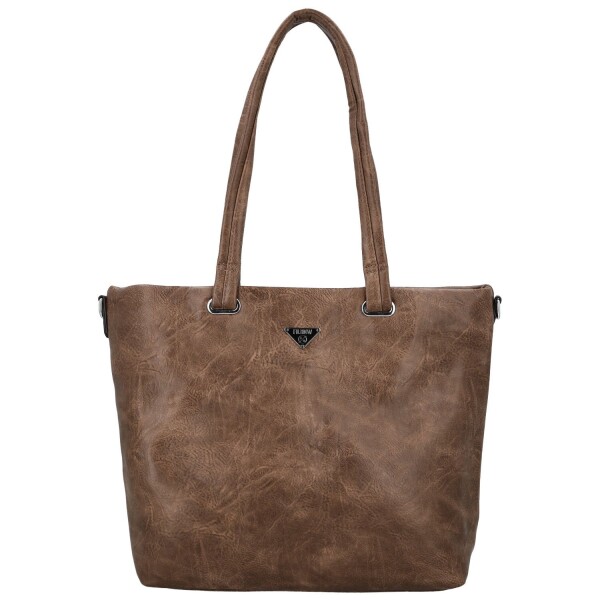 Stylová dámská koženková kabelka na rameno Mileta, hnědá