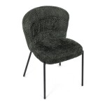 Židle jídelní, zelená látka, černé kovové nohy.