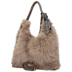 Módní dámská plyšová kabelka do ruky Raiga, khaki