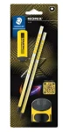 Staedtler Norix HB Set žlutá/černá / Sada grafitových tužek / HB / 2x tužka / ořezávátko / guma (181 SBK2-1)