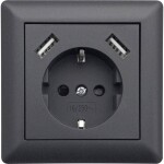 2USB 2U-449528 zásuvka s ochranným kontaktem s nabíjením přes USB, dětská ochrana, VDE IP20 čistě bílá (hedvábně matná)