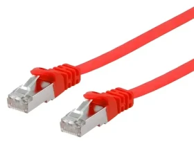 Equip červená / Patch kabel / Cat6a U/FTP / plochý / 10 m / LSZH (607626)