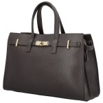 Luxusní dámská kožená kabelka do ruky Brina, tmavě hnědá