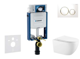 GEBERIT - Kombifix Set předstěnové instalace, klozetu Gaia a sedátka softclose, tlačítko Sigma20, bílá/pozlacená SANI15CA3125