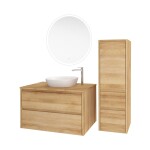 Mereo Zrcadlo kulaté pr. 70 cm, LED osvětlení a odmlžování, okraj pískovaný CN166