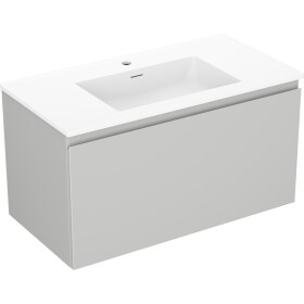 MEXEN/S - Orio koupelnová skříňka 90 cm s umyvadlem Otis, 1 šuplík, šedá mat/bílá mat 91A10-09047-1-BF62-W18M01
