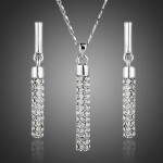 Souprava náhrdelníku a náušnic Swarovski Elements White Elegance, Bílá/čirá 40 cm + 5 cm (prodloužení)