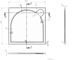 HOPA - Čtvercová mramorová sprchová vanička LAKA - Rozměr A - 90 cm, Rozměr B - 90 cm VANKCCTVER90