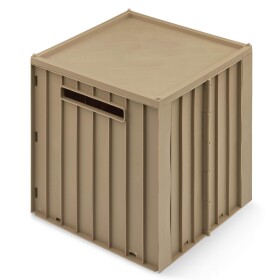 LIEWOOD Skládací box s víkem Elijah Oat, béžová barva, plast