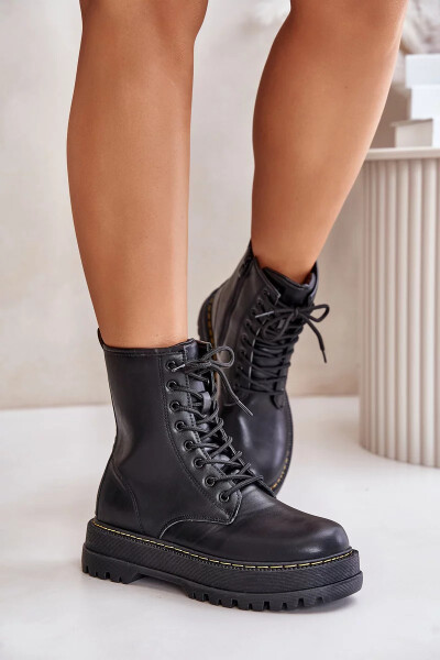 Zateplené Kotníkové Boty Workery z Eko Kůže Na Zip Černé Naleli Velikost: 39