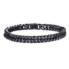 Pánský ocelový náramek Miami Cuban Black 8 mm, Černá 19 cm