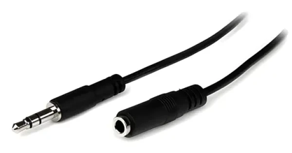 StarTech Slim 3,5mm černá / Prodlužovací audio kabel / Jack 3,5mm / 2 m (MU2MMFS)