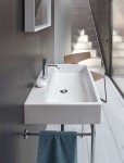 DURAVIT - Vero Air Umyvadlo 120x47 cm, s přepadem, otvor pro baterii, WonderGliss, bílá 23501200001