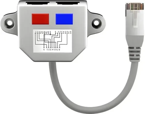 Goobay T-adaptér RJ45 stříbrná / Adaptér / 1x RJ45(M) na 2x RJ45(F) / Fast Ethernet 10/100 (68908)