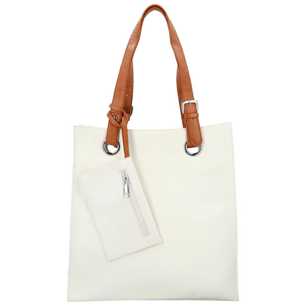 Módní dámská koženková kabelka na rameno Paytona, bílá