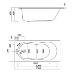 CERSANIT - Obdélníková vana NIKE 150x70 S301-246