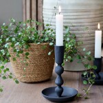 Chic Antique Kovový svícen Antique Black 14,5 cm, černá barva, kov