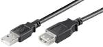 MicroConnect kabel USB2.0 A (M) - USB2.0 A (F) 2m černá / 480Mbit/s (USBAAF2B)