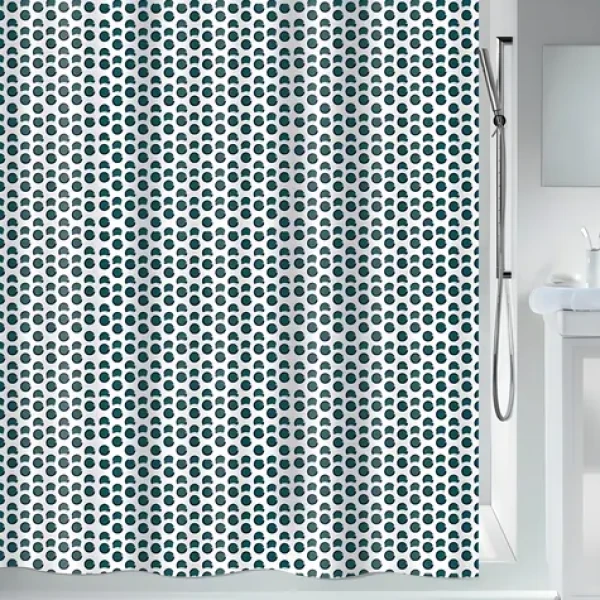 Spirella DEEP Forest sprchový závěs abstraktní motiv modro-zelený / 180 x 200 cm / polyester
