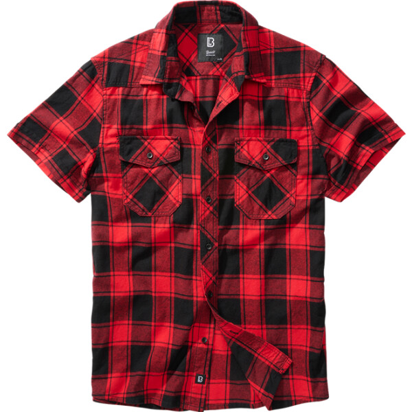 Brandit Košile Checkshirt Halfsleeve červená | černá 4XL