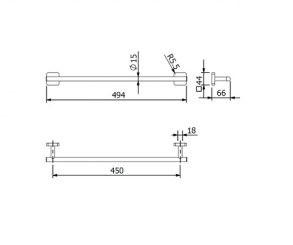 KLUDI - Vela S Držák ručníku, délka 49 cm, matná bílá 2598053