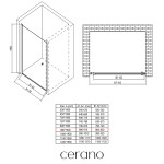 CERANO - Sprchové křídlové dveře Antelo L/P - 6 mm - černá matná, transparentní sklo - 90x190 CER-432382