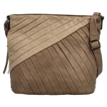 Stylová dámská koženková crossbody kabelka Kaleyes, taupe