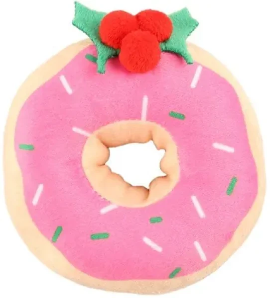 HUHUBAMBOO Hračka pro psy Donut růžová / Plyšová / Mazlicí hračka pro psy (357223)