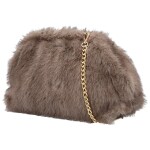 Stylová dámská plyšová crossbody kabelka Bateia, hnědo-šedá