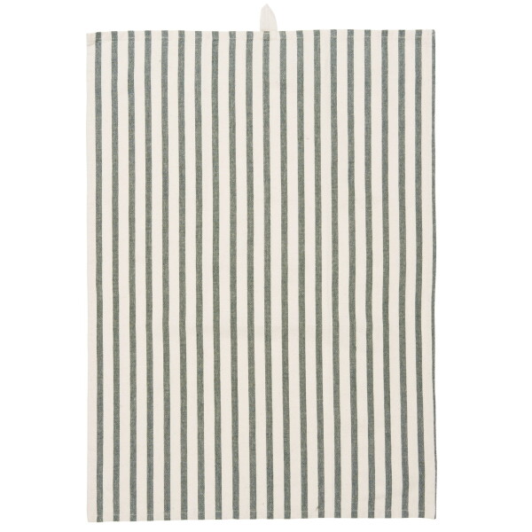 IB LAURSEN Utěrka Felix Dark Green Stripes, zelená barva, textil