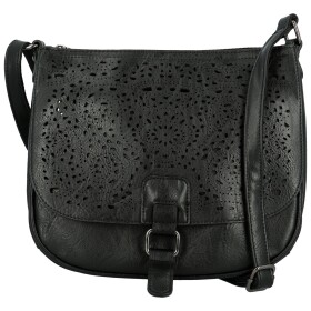 Módní dámská koženková crossbody kabelka Oresta, černá