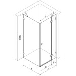 MEXEN/S - Lunar sprchový kout dveře křídlové pravá 70 x 70, transparent, grafit metal 834-070-070-95-00-P
