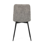 Židle jídelní, šedá látka cowboy, nohy černý kov