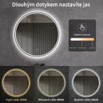 CERANO - Koupelnové LED zrcadlo Vito, kovový rám - černá matná - Ø 60 CER-NT8232G60