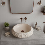 REA - Umyvadlo na desku Mika Warm Beige REA-U7347