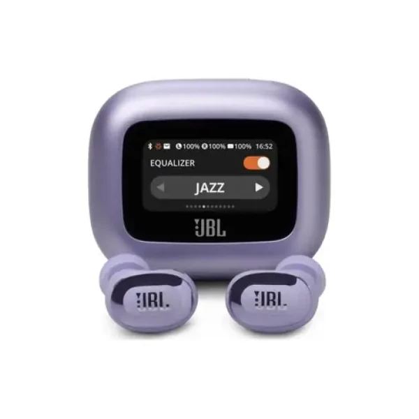 JBL Live Buds 3 fialová / Bezdrátová sluchátka do uší / mikrofon / Bluetooth 5.3 / IP55 / ANC (JBLLIVEBUDS3PUR)