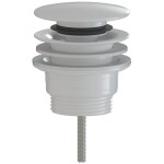 CERANO Umyvadlová výpusť - 5/4“ click-clack - univerzální - plast - bílá lesklá