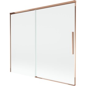 MEXEN/S - Rox vanová zástěna 2-křídlová posuvná 180 x 150, transparent, růžové zlato 8C9-180-001-60-00