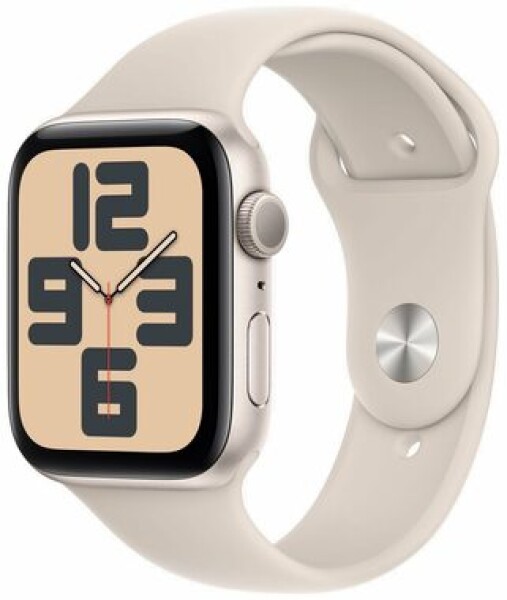 Apple Watch SE (2023) GPS 44mm Hvězdně bílé hliníkové tělo - Hvězdně bílý sportovní řemínek M/L / 160-210 mm (MRE53)