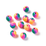 Korálky z polymeru - 8 mm - duhové - 10ks