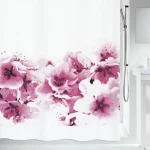 SPIRELLA Sprchový závěs AMANDA bílý / motiv květin / 180 x 200 cm / polyester