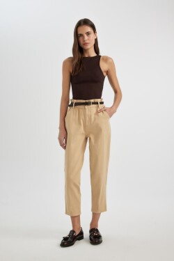 DEFACTO Baggy Fit High Waist Crop Gabardine Trousers