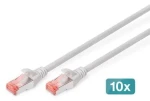 Digitus CAT6 S/FTP šedý / Patch kabel / 3 m / AWG 27/7 / LSZH / 10 ks (DK-1644-030-10)