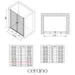 CERANO - Sprchové 2-křídlové dveře Antelo L/P - 6 mm - černá matná, transparentní sklo - 108x190 CER-432364