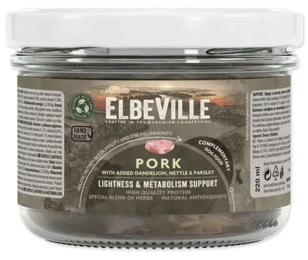 Elbeville Dog Lightness Metabolism Support vepřové / Konzerva pro psy / 220 ml / podpora metabolismu (94-861085)