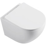 CERANO - WC závěsné Cesso, Vortex - vírové splachování + Slim/SoftClose sedátko - bílá matná - 49x36 CER-476681